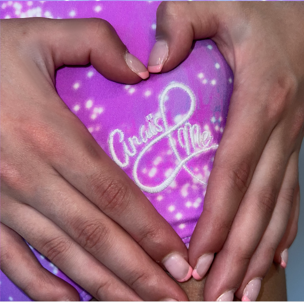 close up of the Anaïs & Me logo on a leotard